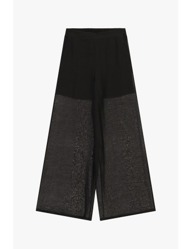 Pantalon large Palace avec taille élastique et Dixie transparent
