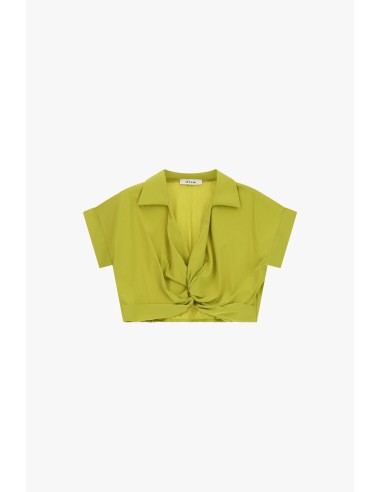Cropped top met knoopdetail aan de voorkant en korte mouwen Dixie