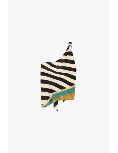Asymmetrische one-shoulder top met strepen en contrasterende rand Dixie