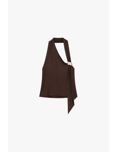 Top asymétrique Détail du bijou Broche Dixie