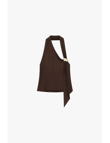 Top asymétrique Détail du bijou Broche Dixie