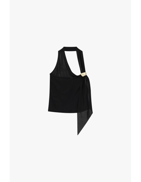 Top asymétrique Détail du bijou Broche Dixie