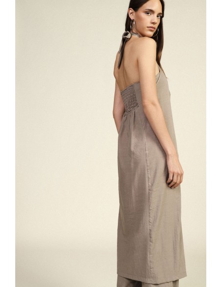 Long Sleeveless Top With Cross Neckline Dixie