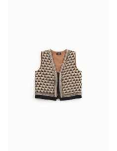 Gilet à motif géométrique et franges Dixie 2