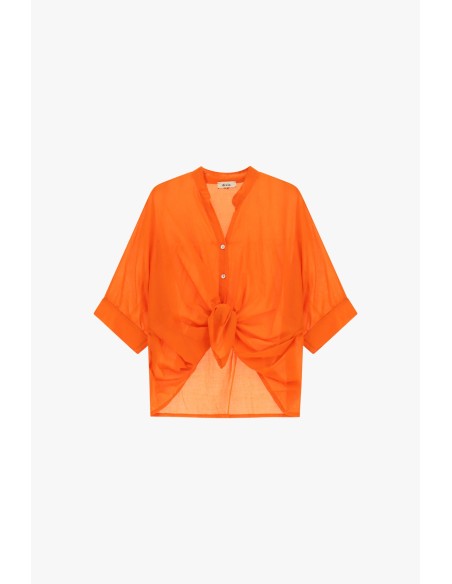 Cropped blouse met knoopdetail aan de voorkant en omgeslagen mouwen van Dixie