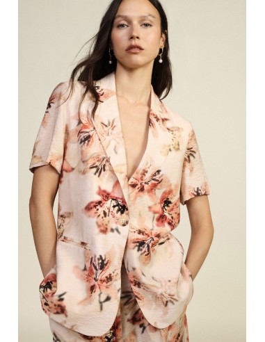 Blazer à motif floral et manches courtes Dixie