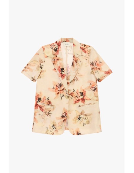 Dixie Blazer met Bloemenpatroon en Korte Mouwen