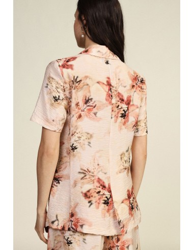 Dixie Blazer met Bloemenpatroon en Korte Mouwen