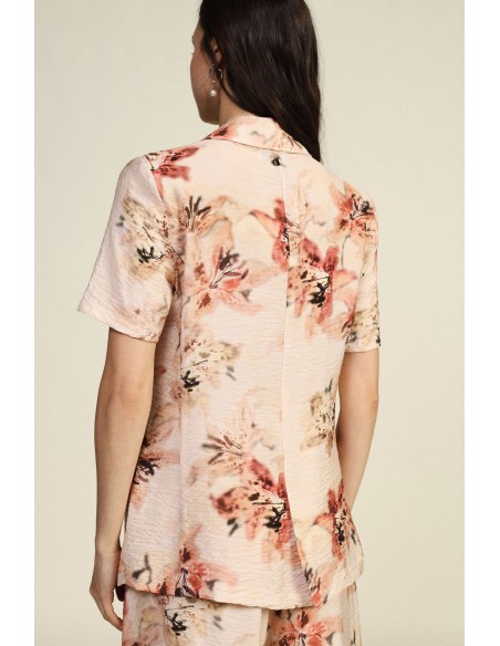 Dixie Blazer met Bloemenpatroon en Korte Mouwen
