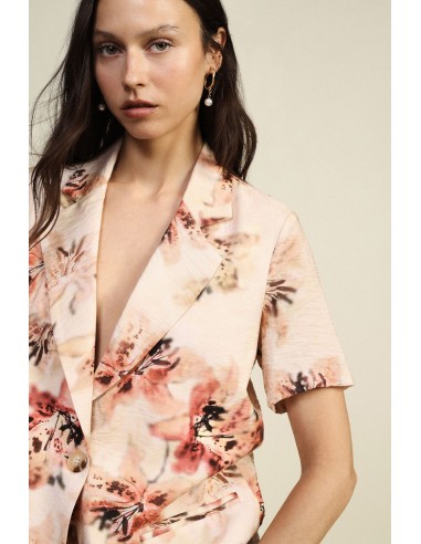 Blazer à motif floral et manches courtes Dixie