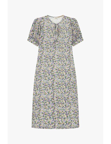 Robe midi à imprimé floral à manches courtes Dixie