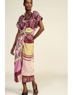 Jupe midi à motif patchwork avec drapé Dixie