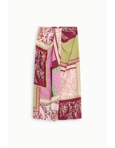 Jupe midi à motif patchwork avec drapé Dixie 2