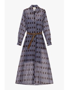 Robe longue à imprimé géométrique avec ceinture en tissu Dixie 2