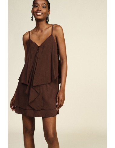 Robe courte à volants et à fines bretelles Dixie
