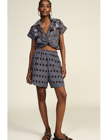 Short regular fit à motif géométrique extensible Dixie