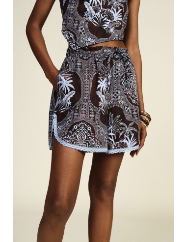 Shorts fantaisie ethnique avec bordure en dentelle Dixie