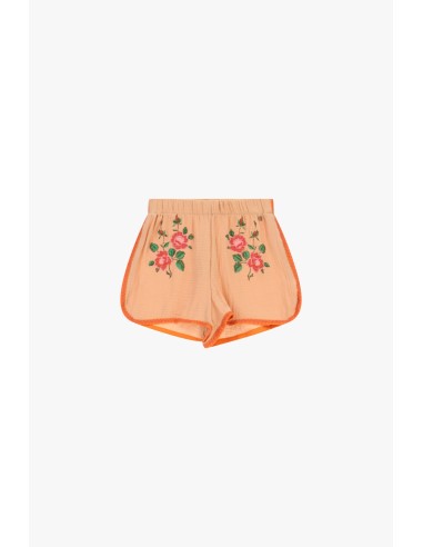 Shorts brodés à taille élastiquée avec bordures contrastantes Dixie