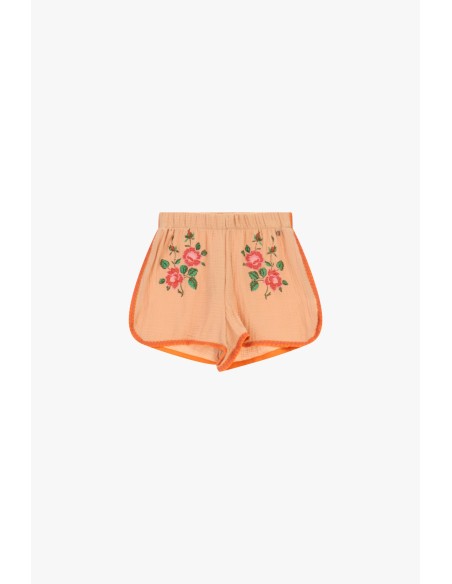 Shorts brodés à taille élastiquée avec bordures contrastantes Dixie