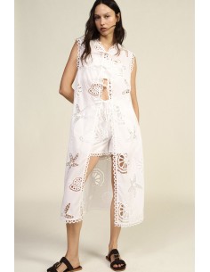 Top sans manches Dixie avec broderies ajourées décoratives