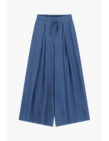 Palazzo-broek met plooien en elastische taille Dixie