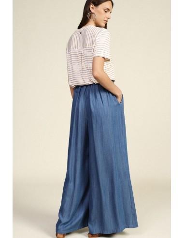 Palazzo-broek met plooien en elastische taille Dixie