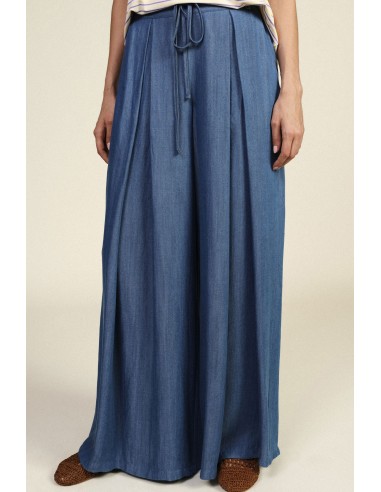 Pantalon palazzo plissé à taille élastiquée Dixie