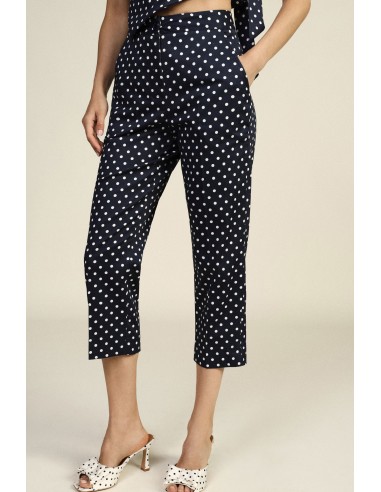 Pantalon cropped à pois avec taille normale Dixie