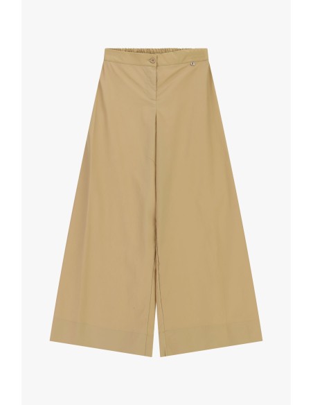 Pantalon palazzo à taille élastique et détail bouton Dixie