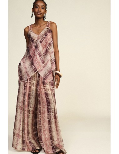 Palazzo-broek met tie-dyeprint en trekkoord van Dixie