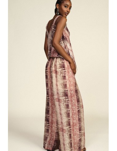 Pantalon palazzo imprimé tie-dye avec cordon de serrage Dixie