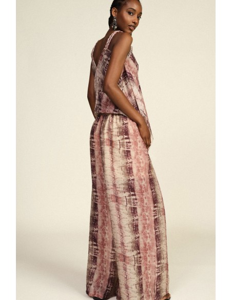 Palazzo-broek met tie-dyeprint en trekkoord van Dixie