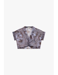 Top court imprimé paisley avec nœud frontal Dixie 2