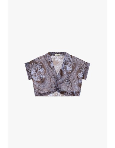 Top court imprimé paisley avec nœud frontal Dixie