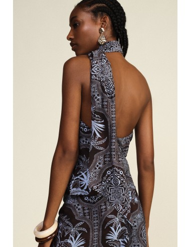 Top asymétrique imprimé bandana avec nœud Dixie