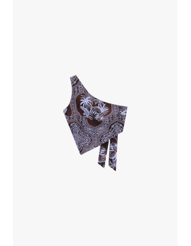 Asymmetrische one-shoulder top met paisleyprint Dixie