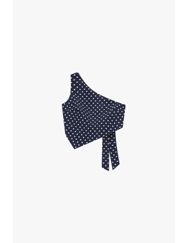 Top asymétrique à pois avec nœud latéral Dixie