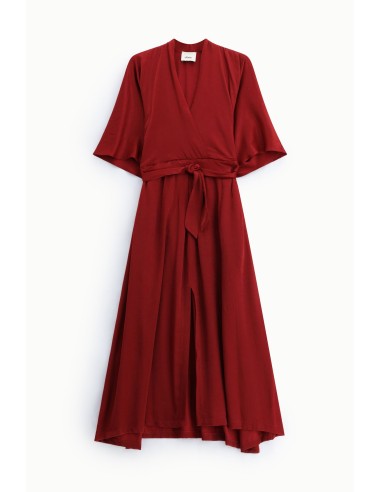 Robe longue croisée avec ceinture et manches amples Dixie