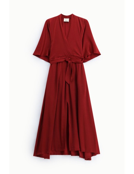Robe longue croisée avec ceinture et manches amples Dixie
