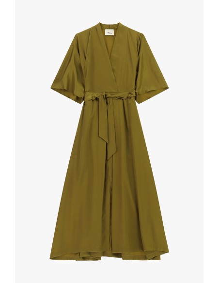 Robe longue croisée avec ceinture et manches amples Dixie