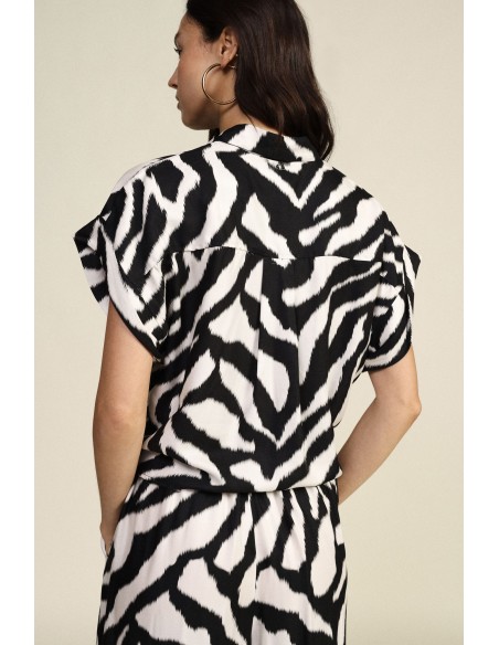 Chemise fantaisie animalière avec nœud sur le devant Dixie