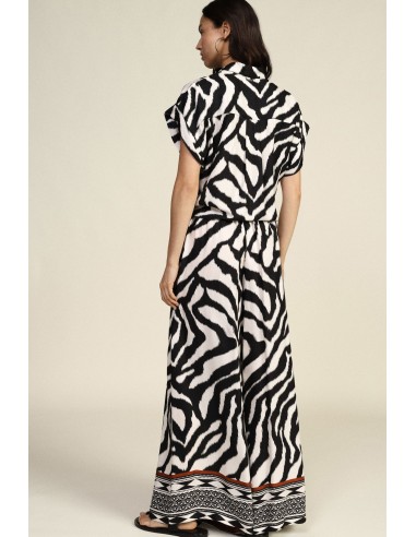 Animalier Print And Geometric Pattern Palazzo Trousers Dixie