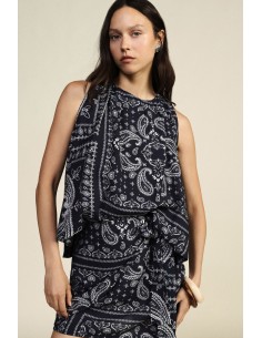 Dixie Patchwork Paisley Print Flared Top (Top évasé) 2