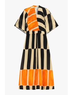 Lange jurk met geometrische print en wijde mouwen Dixie