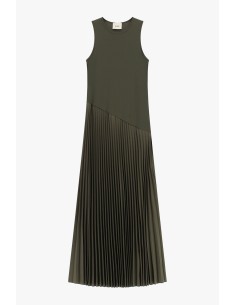 Robe longue sans manches à jupe plissée Dixie