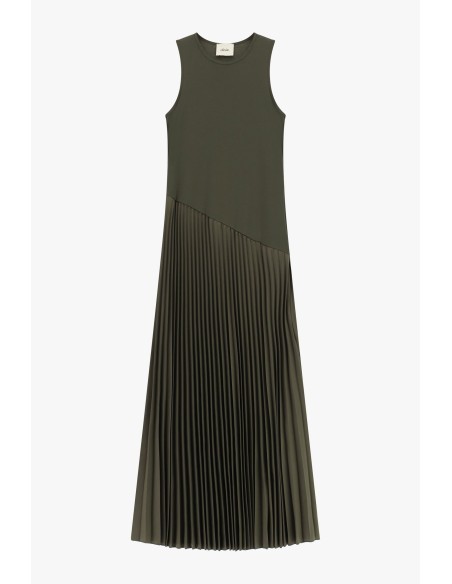 Robe longue sans manches à jupe plissée Dixie