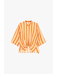 Chemise à rayures avec nœud sur le devant et manches 3/4 Dixie 2