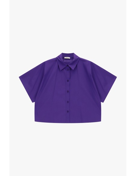Dixie boxy cropped overhemd met korte mouwen