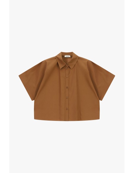 Dixie boxy cropped overhemd met korte mouwen