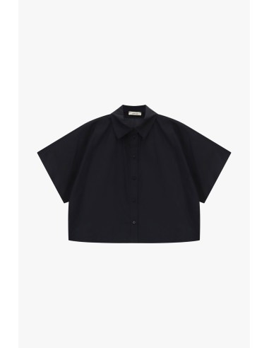 Dixie boxy cropped overhemd met korte mouwen